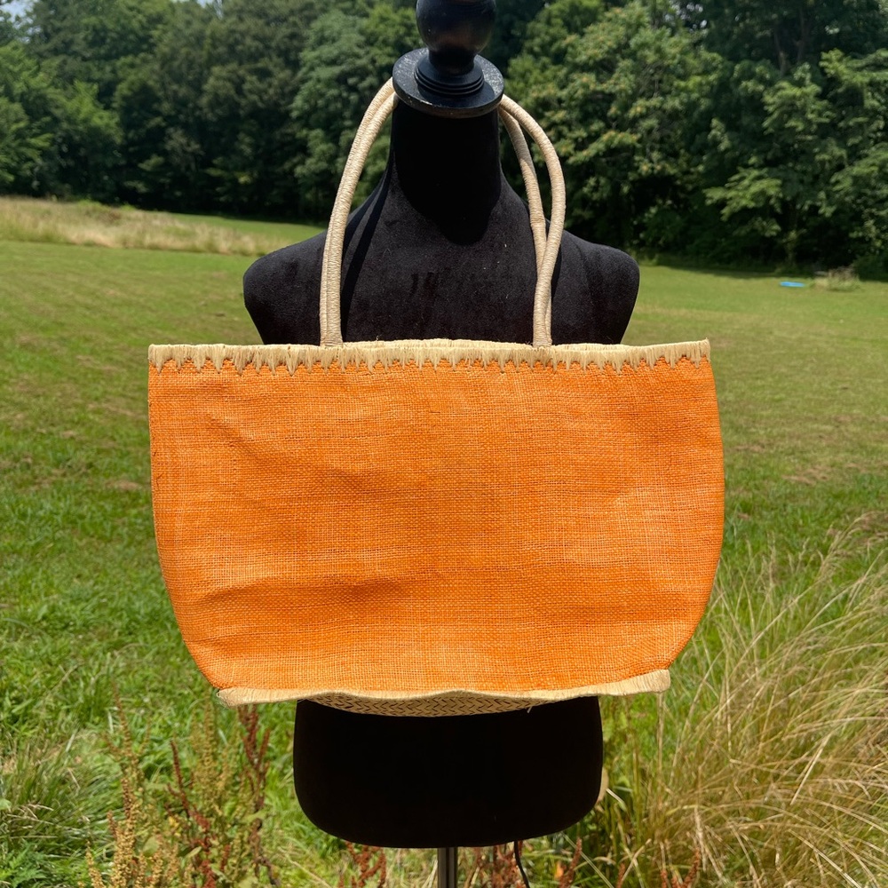 Women’s Bed & Bodyworks tote Orange Tote Bag with Natural Accents